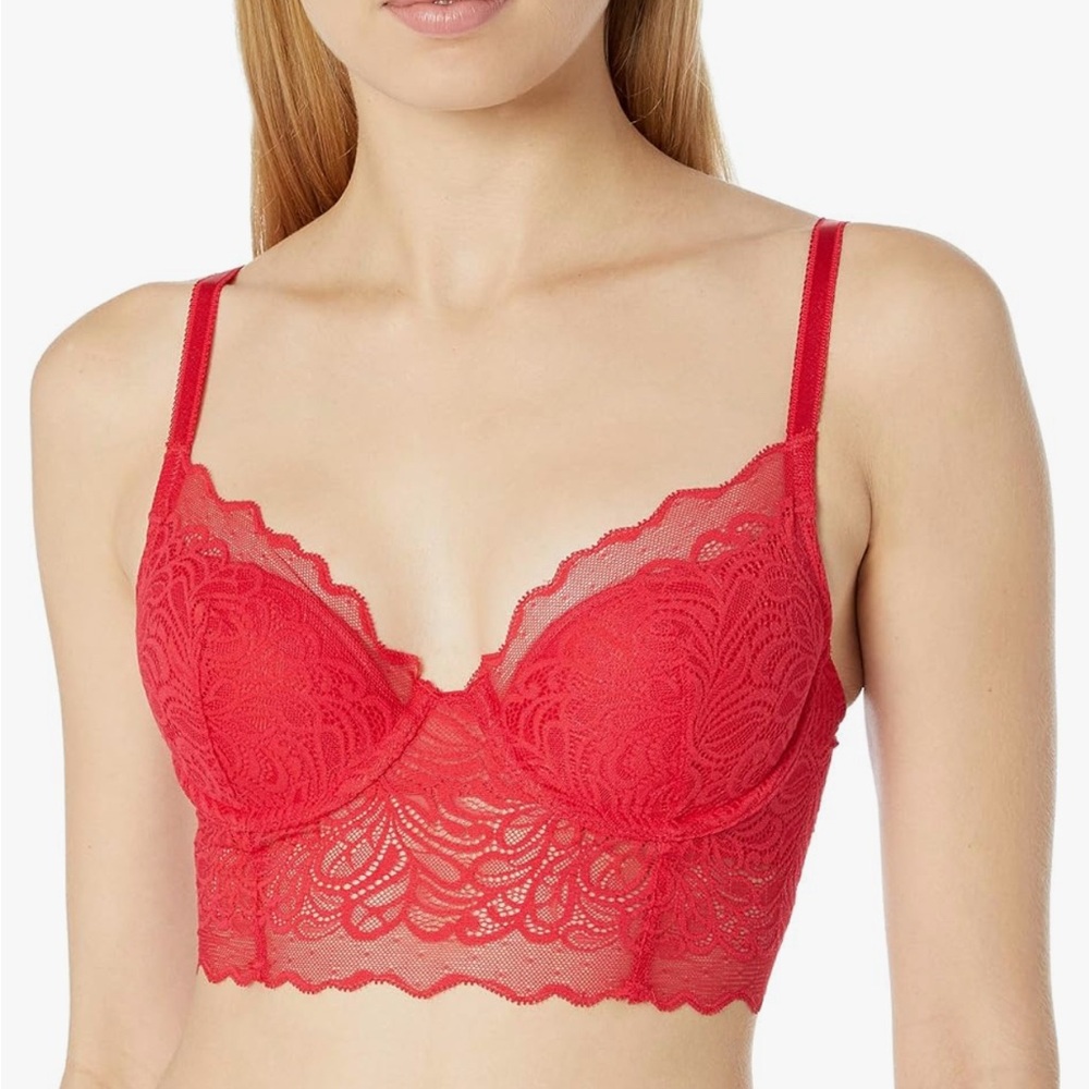 b.tempt'd by Wacoal Undisclosed 3/4 Bralette in Ski Patrol Red sz L